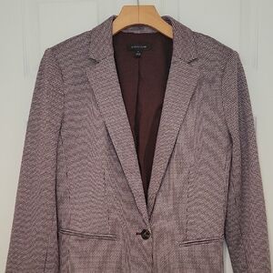 Ann Taylor Plum & Ivory Houndstooth Blazer- LIKE NEW